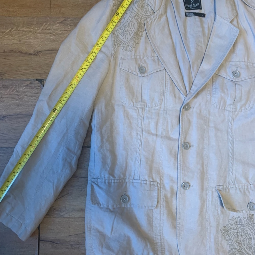 Marc Ecko Men's Tan Jacket with Embroidered Details - Picture 3 of 12